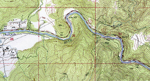 Figure 4.2A — The initial step in developing a revegetation map is to obtain topographic maps of the project area. These maps will then be overlaid with maps for soil, vegetation, ownership, and other relevant information.